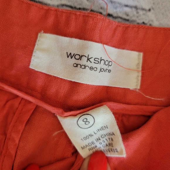Andrea Jovin Workshop Linen Capris Sz 8 - Picture 5 of 6